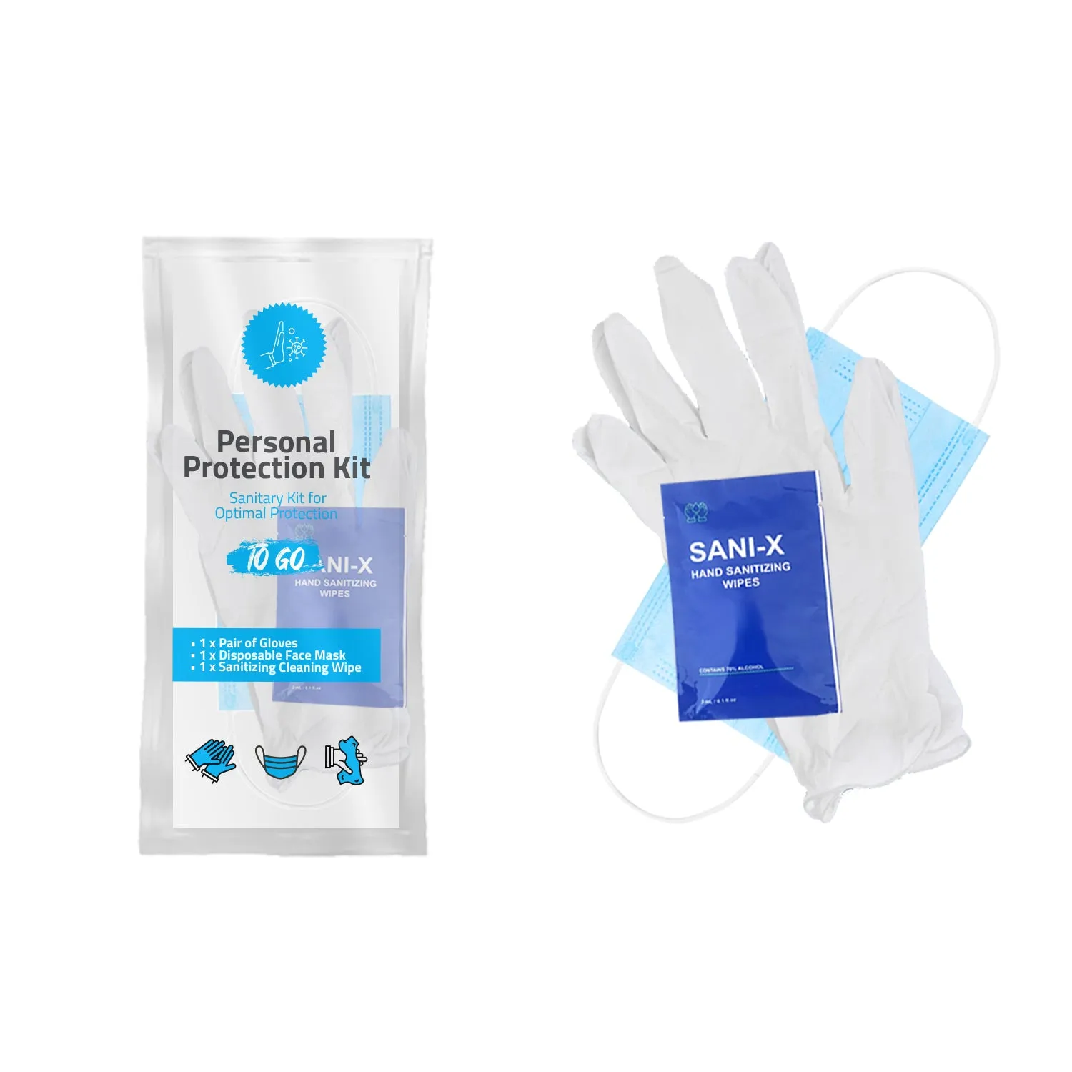 (10) All-In-One Personal Protection Kits TO GO – Sanitary Kits for Optimal Protection