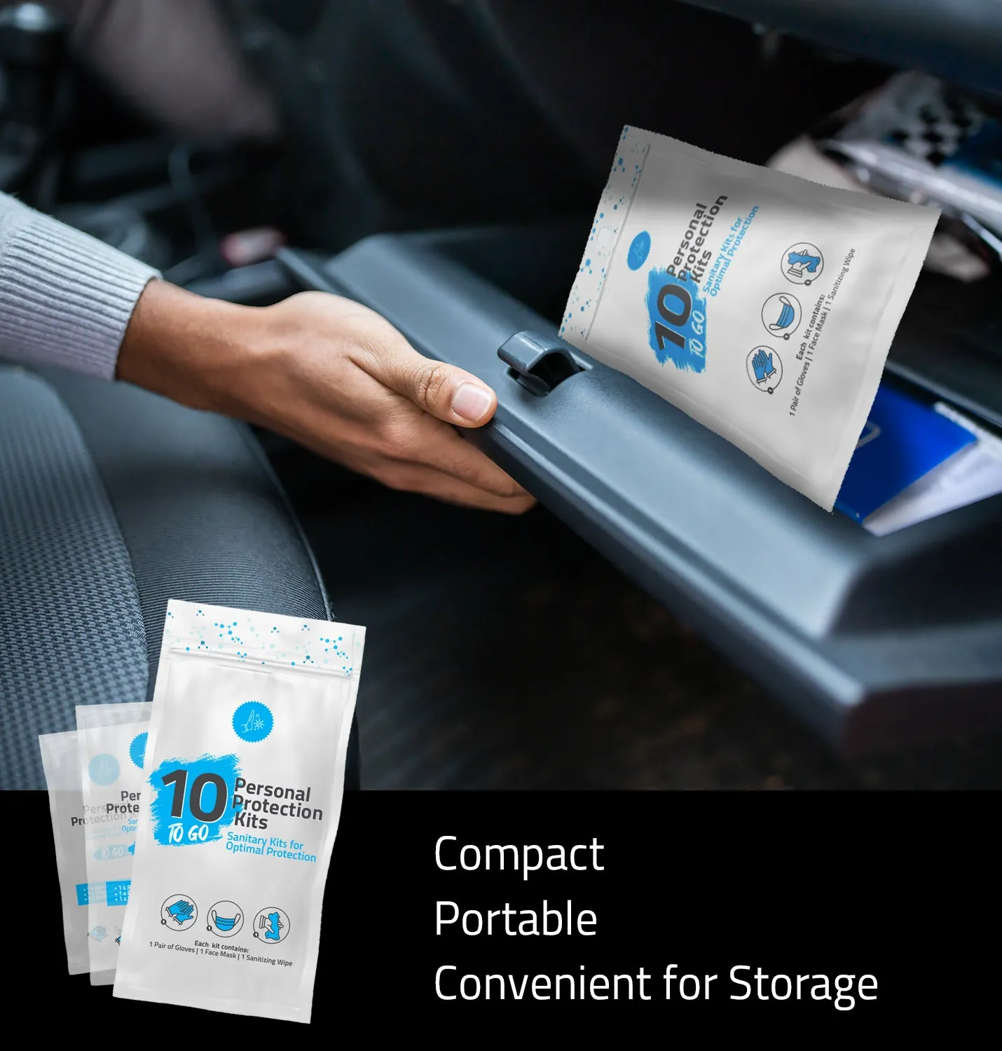 (10) All-In-One Personal Protection Kits TO GO – Sanitary Kits for Optimal Protection