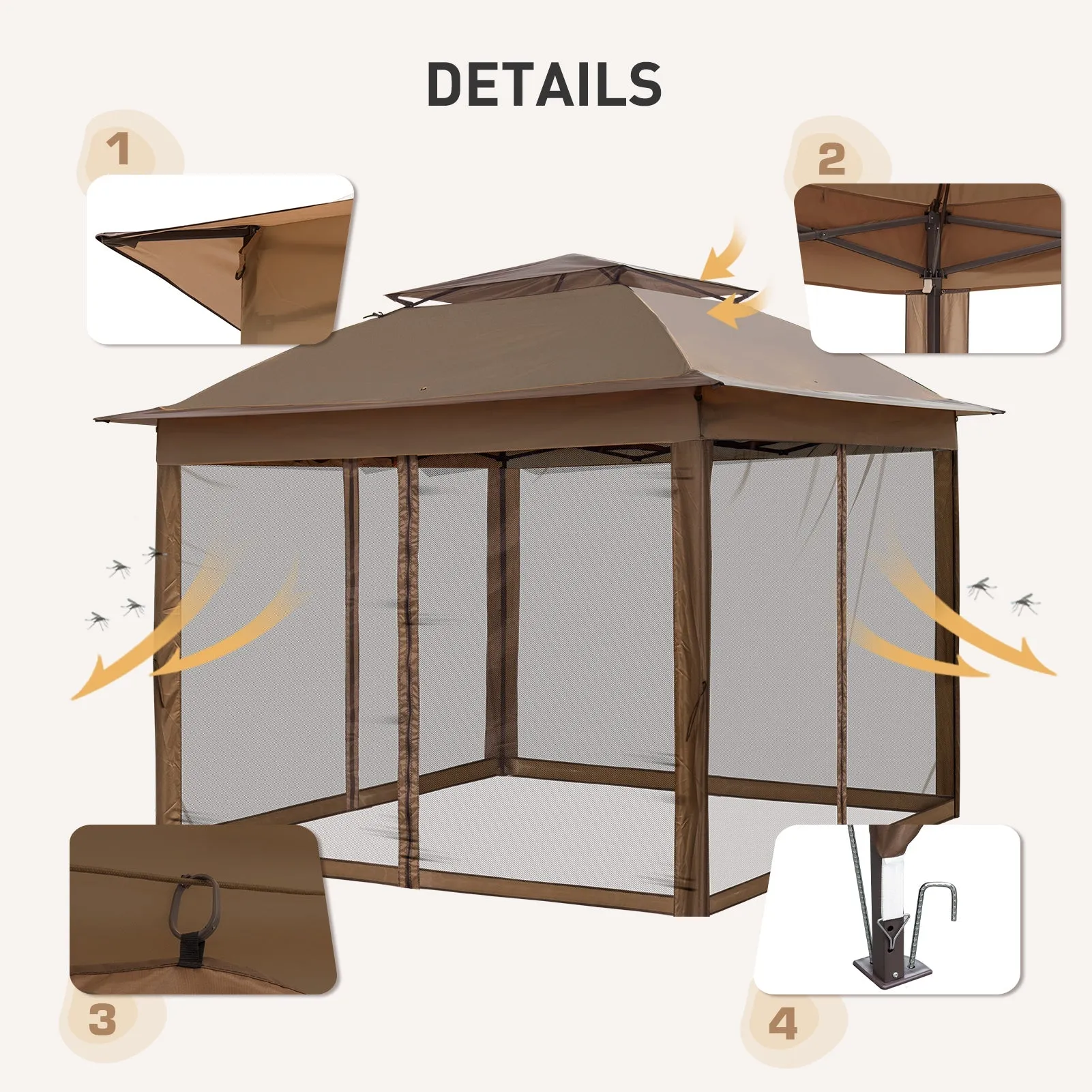 11x11 Pop Up Gazebo Tent with Netting