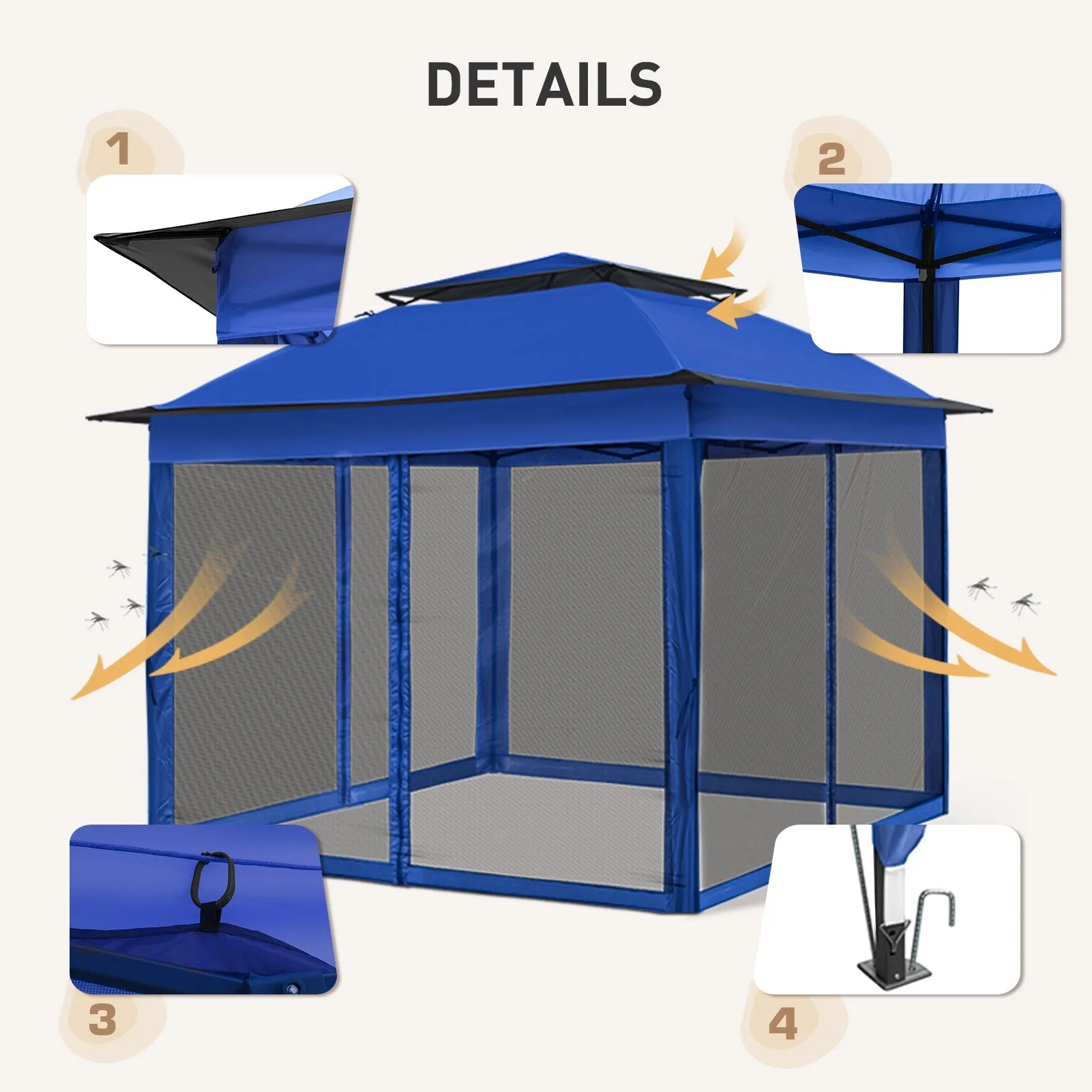 11x11 Pop Up Gazebo Tent with Netting