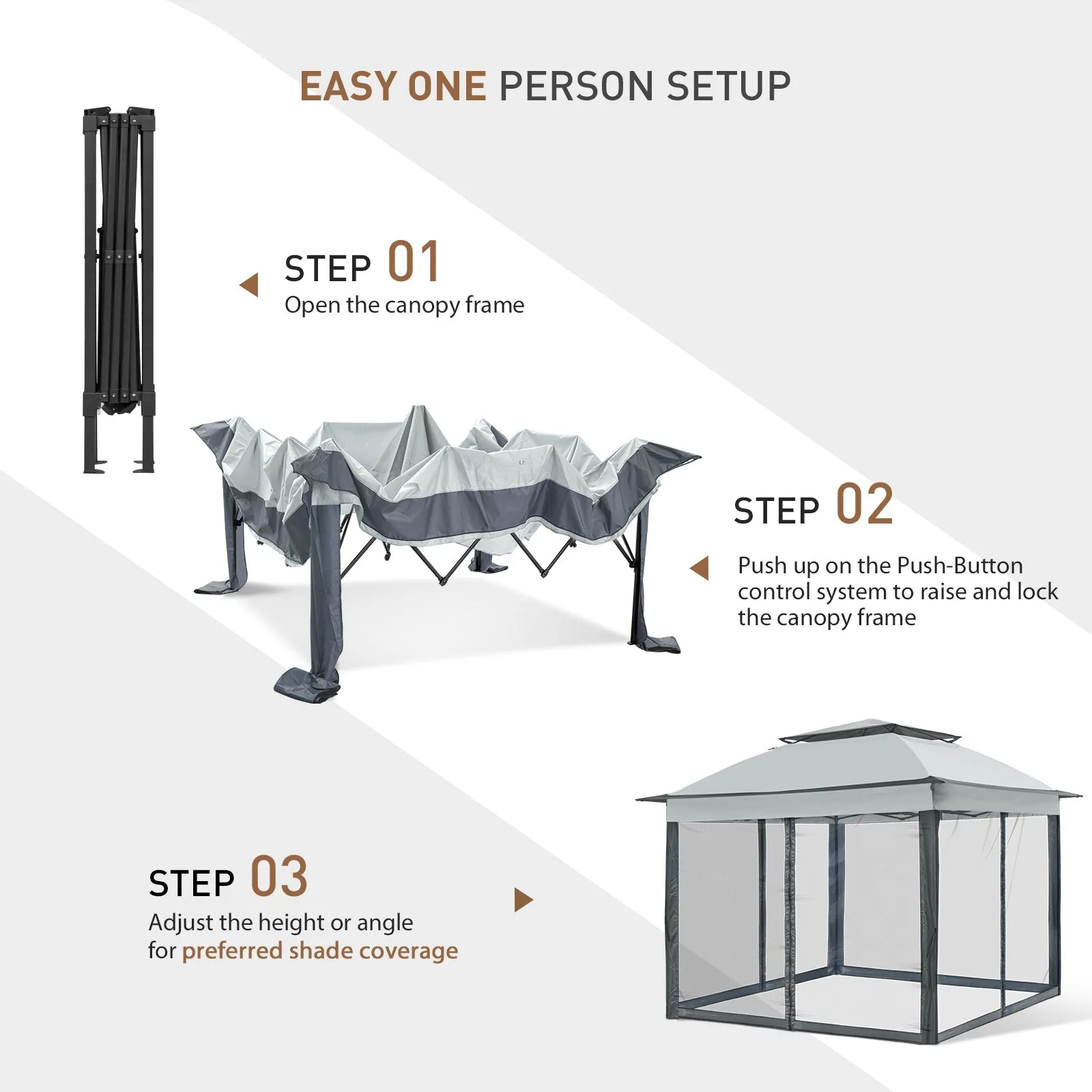 11x11 Pop Up Gazebo Tent with Netting