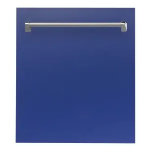 24 IN. Top Control Dishwasher in Blue Gloss with Stainless Steel Tub and Traditional Style Handle