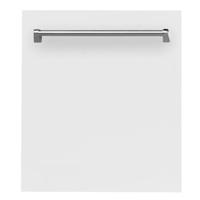 24 IN. Top Control Dishwasher in White Matte with Stainless Steel Tub and Traditional Style Handle
