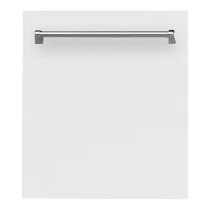 24 IN. Top Control Dishwasher in White Matte with Stainless Steel Tub and Traditional Style Handle