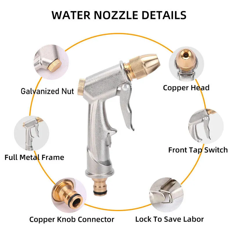 2PCS High Pressure Washer Gun | Brass Spray Nozzle | Garden Hose Pipe Car Washing | AU