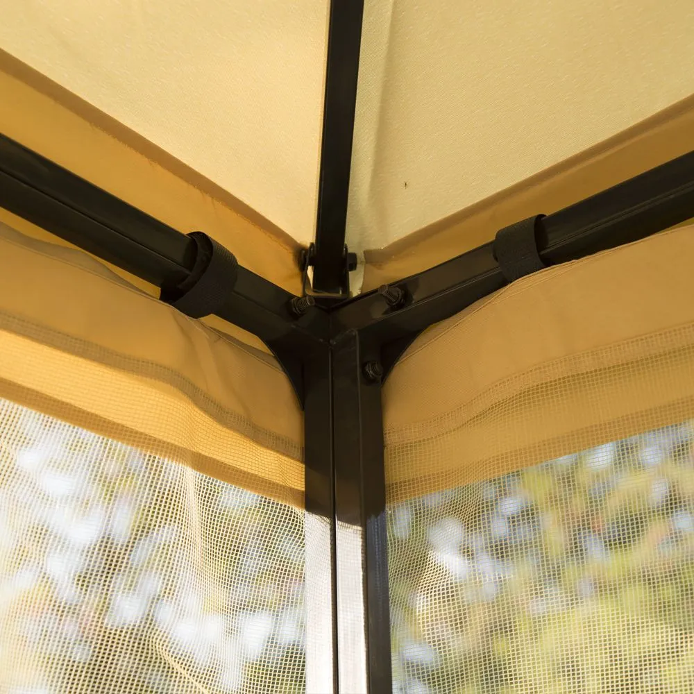3 x 3m Double Top Gazebo-Beige