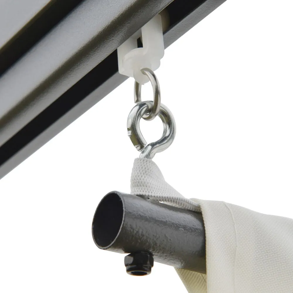 3 x 3m Outdoor Pergola Retractable Canopy Wall Mounted Gazebo Cream Outsunny
