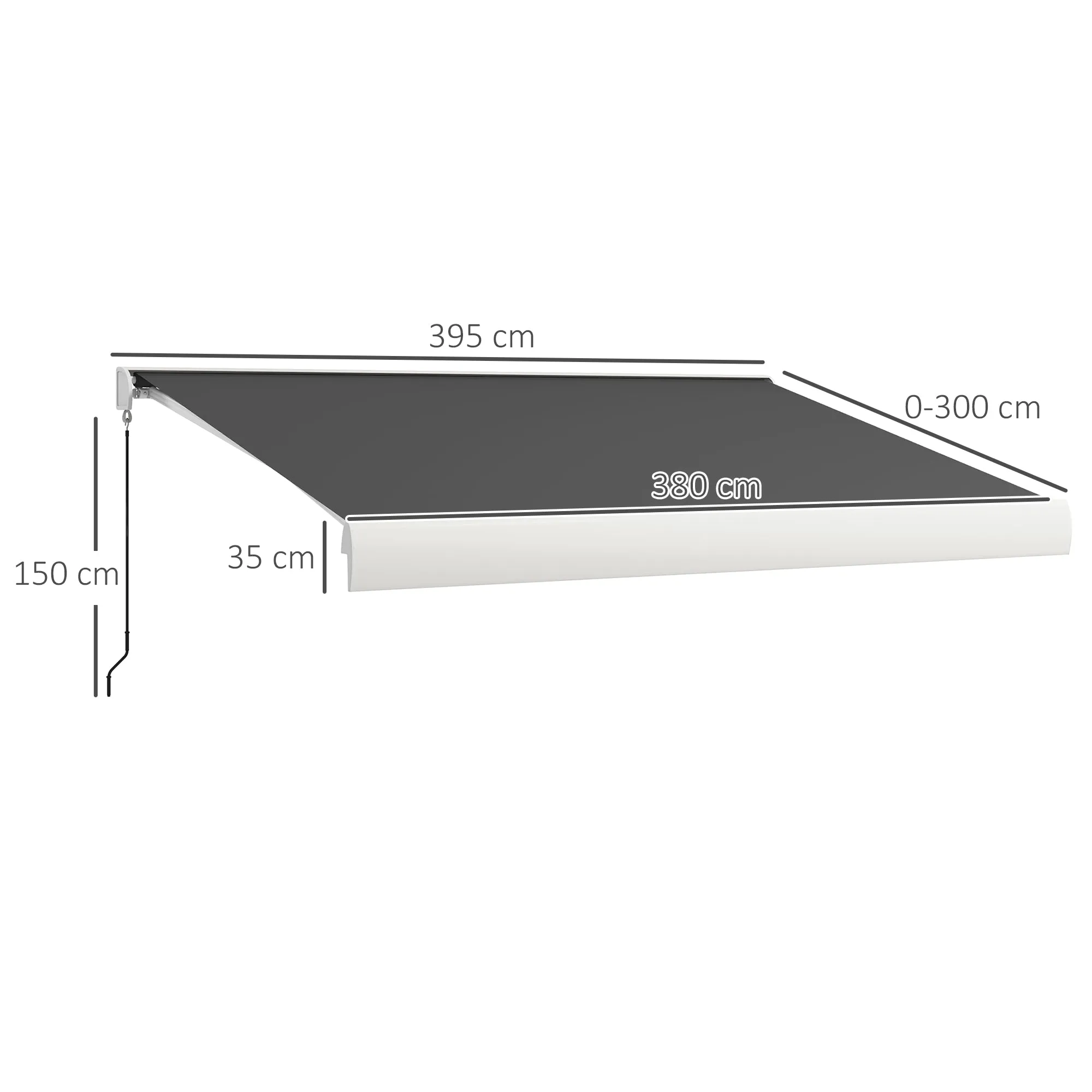 4 x 3(m) Electric Retractable Awning with Remote Controller, Aluminium Frame Sun Canopies for Patio Door Window
