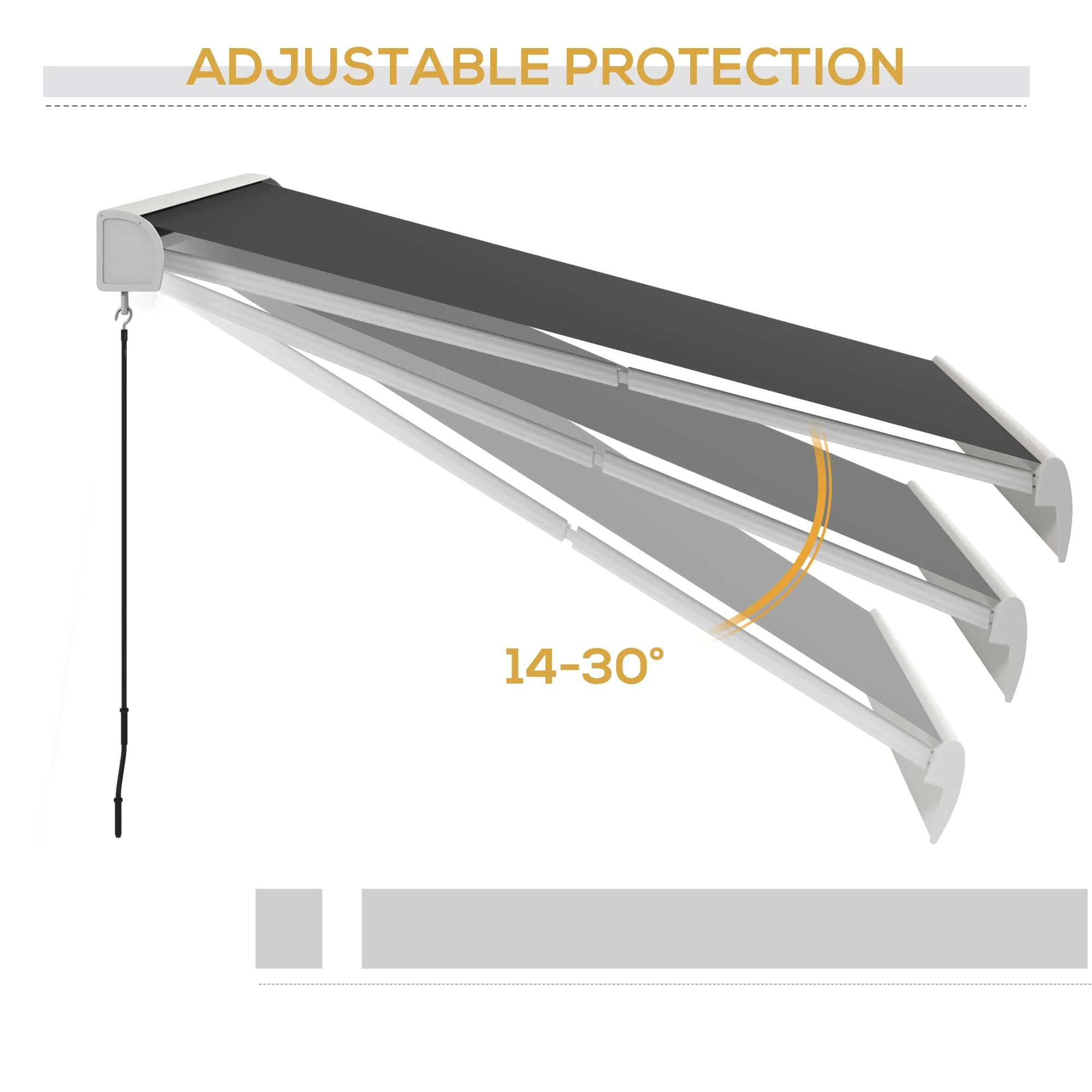 4 x 3(m) Electric Retractable Awning with Remote Controller, Aluminium Frame Sun Canopies for Patio Door Window