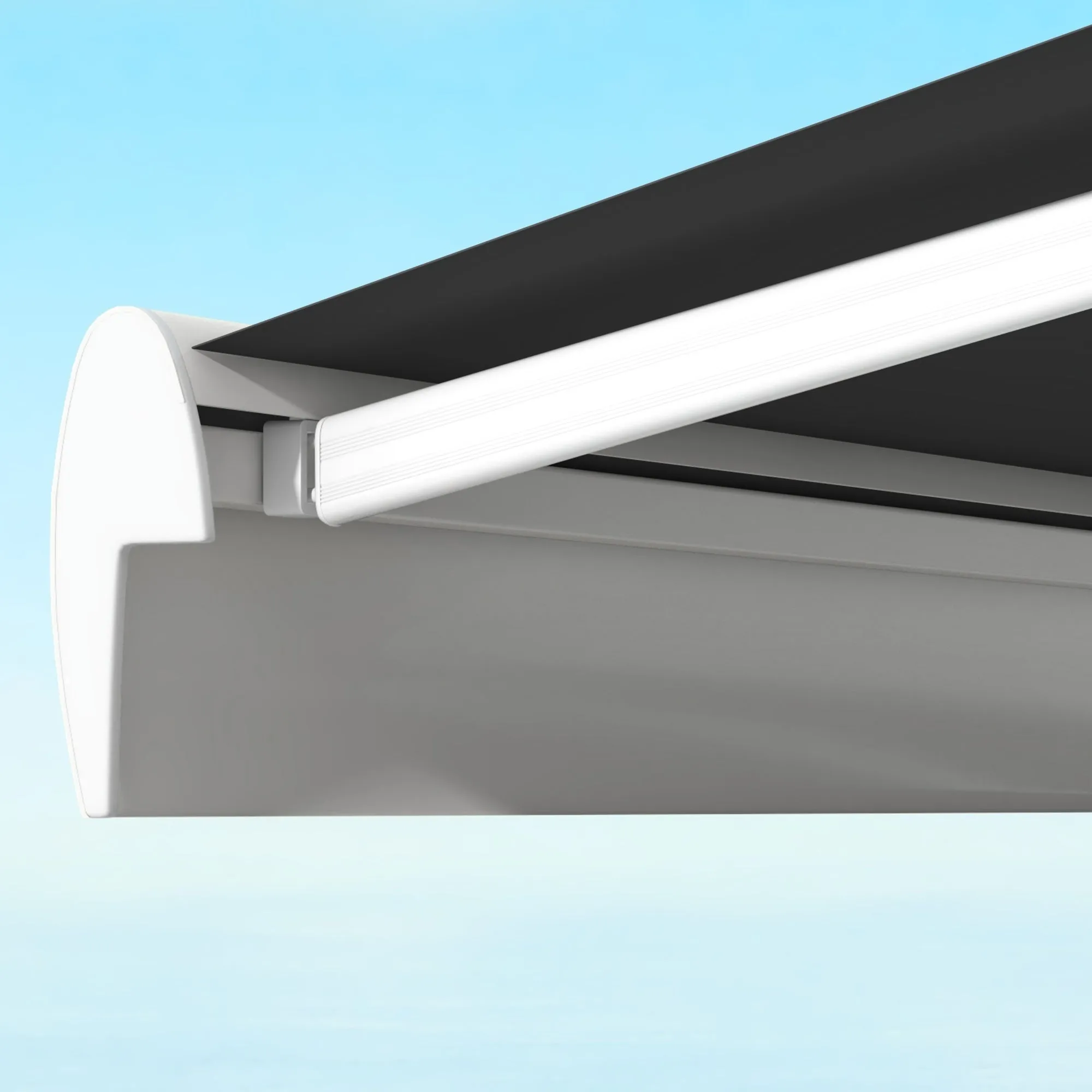 4 x 3(m) Electric Retractable Awning with Remote Controller, Aluminium Frame Sun Canopies for Patio Door Window