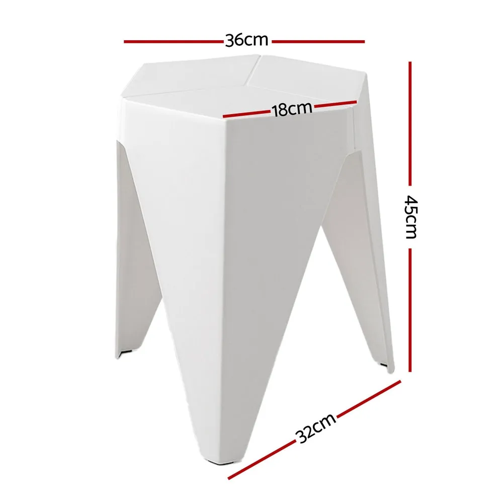 4PC Puzzle Stool | Bar Stools | Stackable | White
