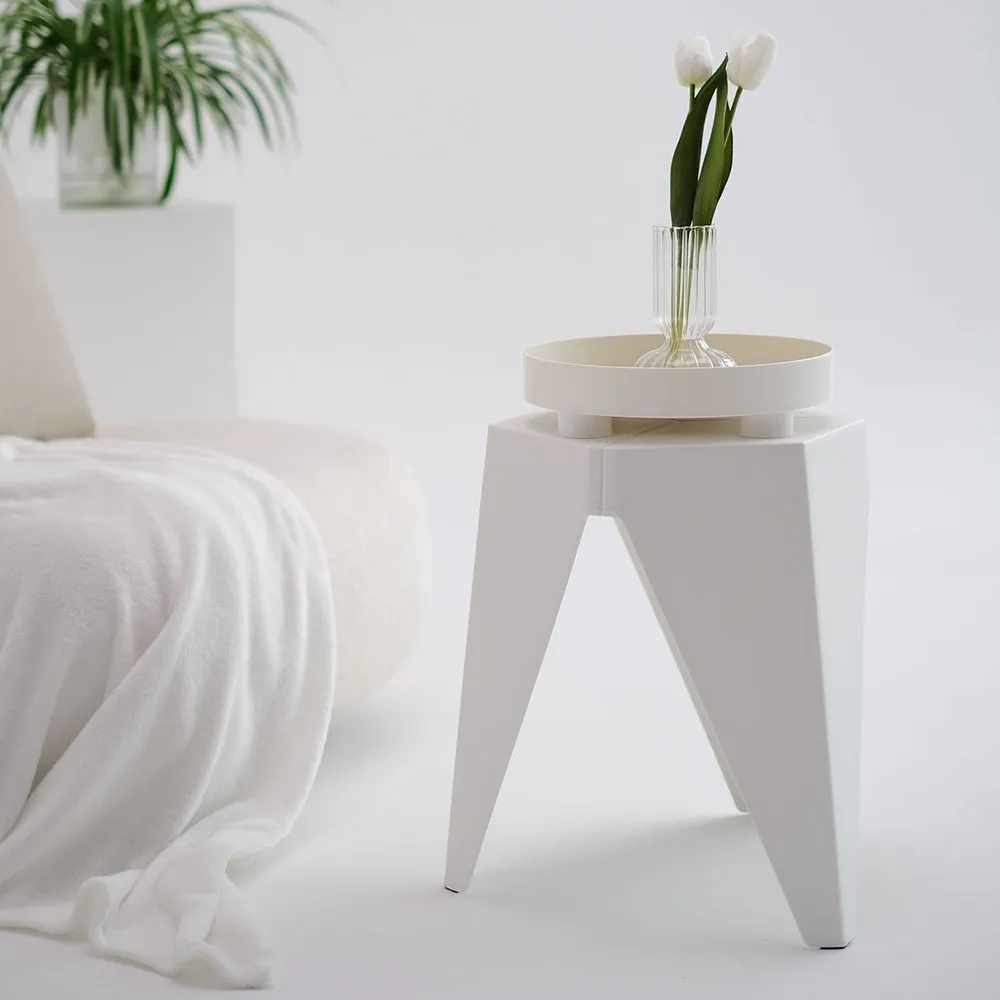 4PC Puzzle Stool | Bar Stools | Stackable | White