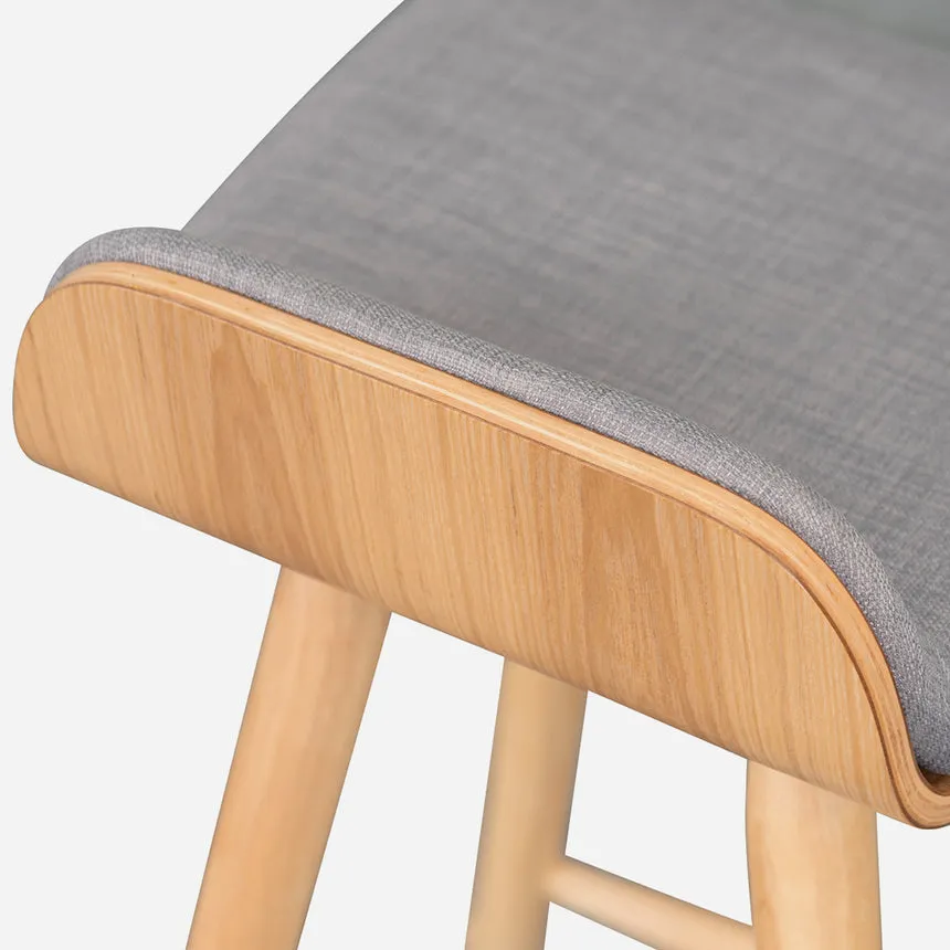 65cm Bar Stool - Grey - Natural