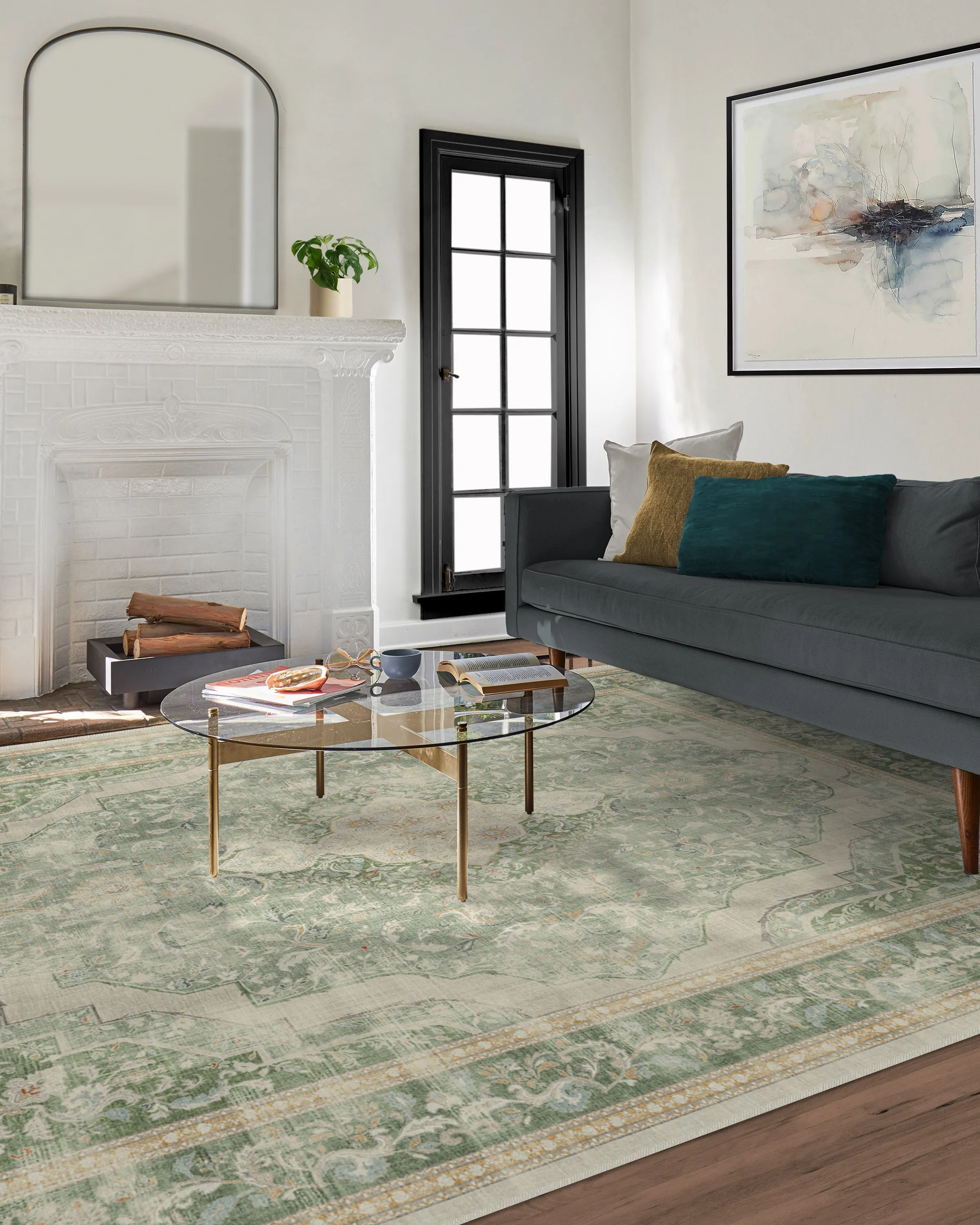 Adeline Natural Sage Tufted Rug