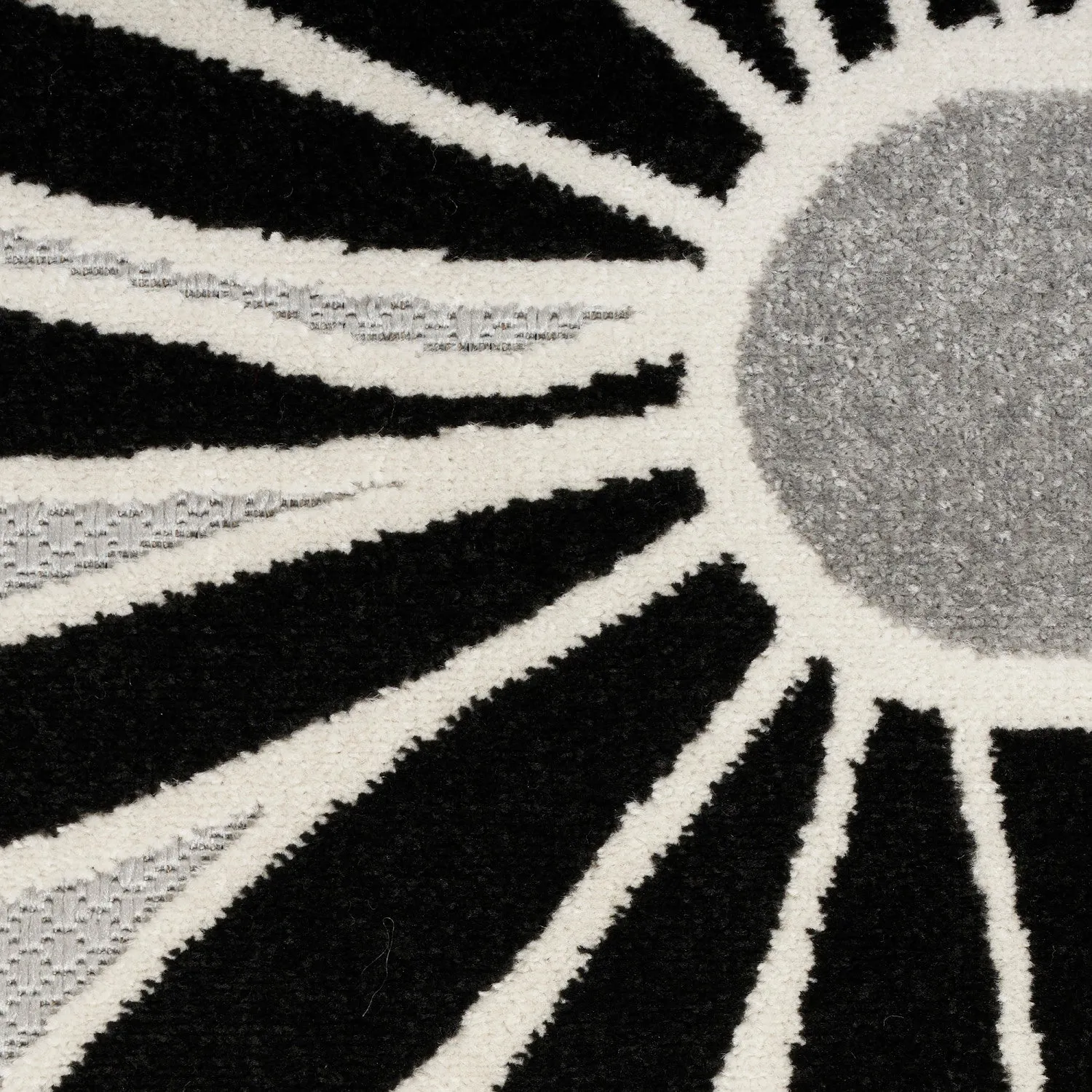 Aloha Black White Contemporary Indoor/Outdoor Rug
