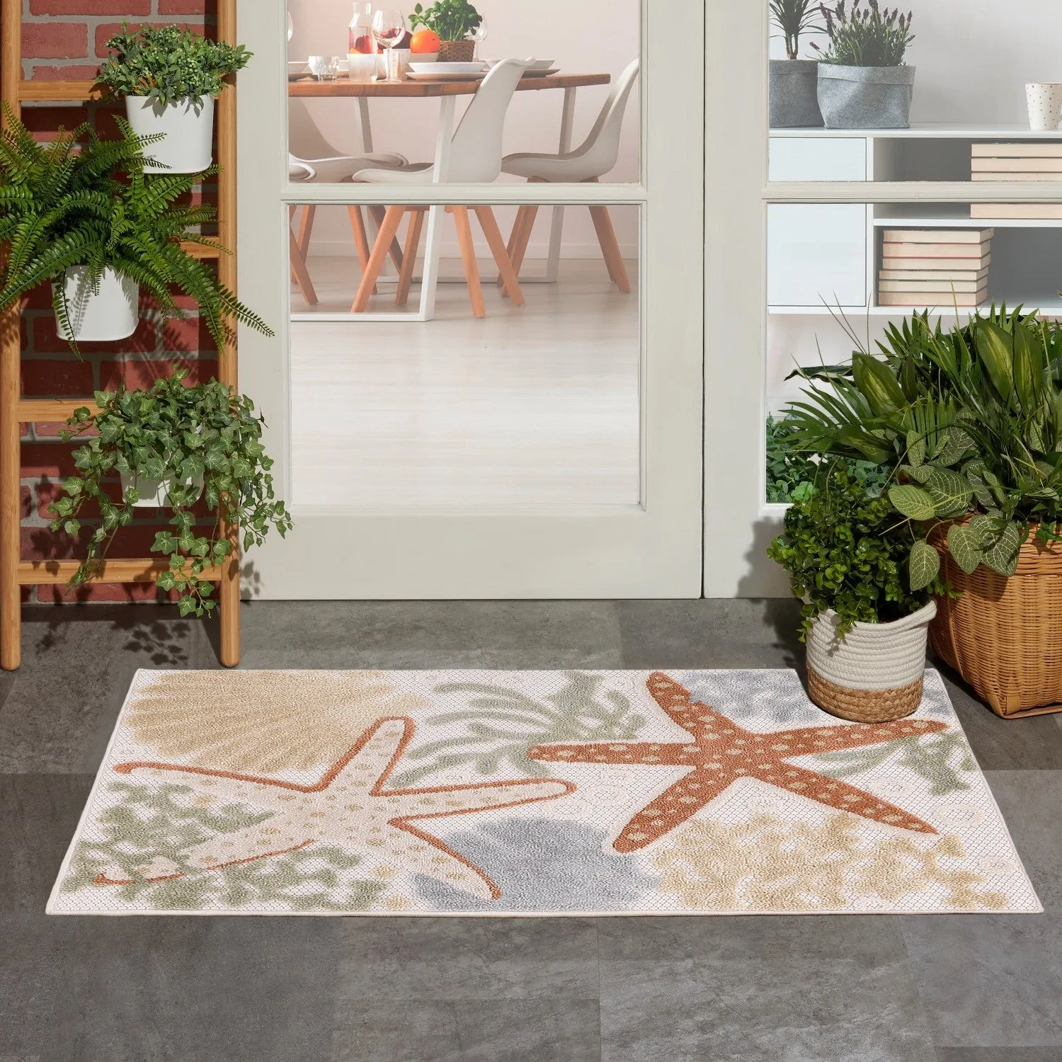 Aloha Indoor/Outdoor Ivory/Multicolor Rug