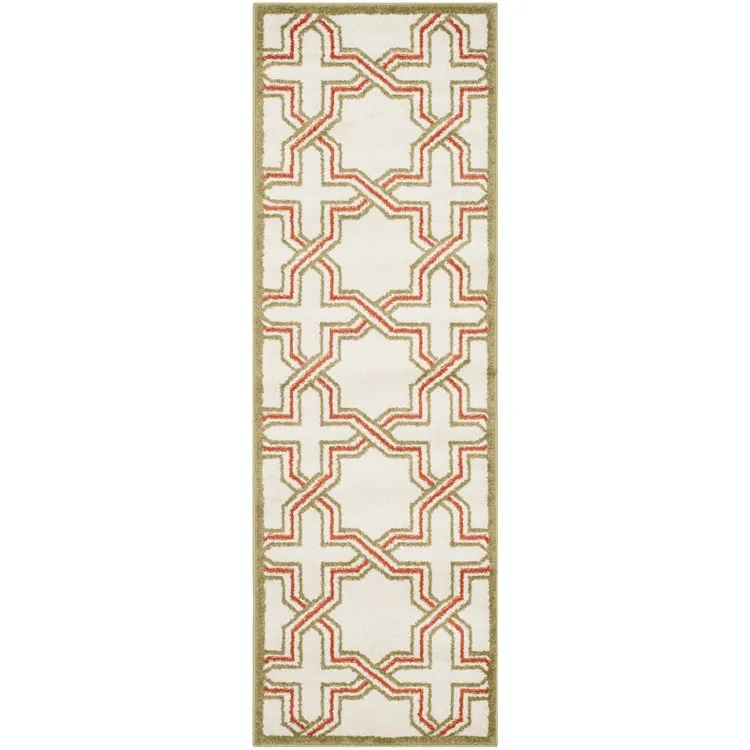 Amherst 2' 3" x 7' Indoor/Outdoor Woven Area Rug - Ivory/Light Green