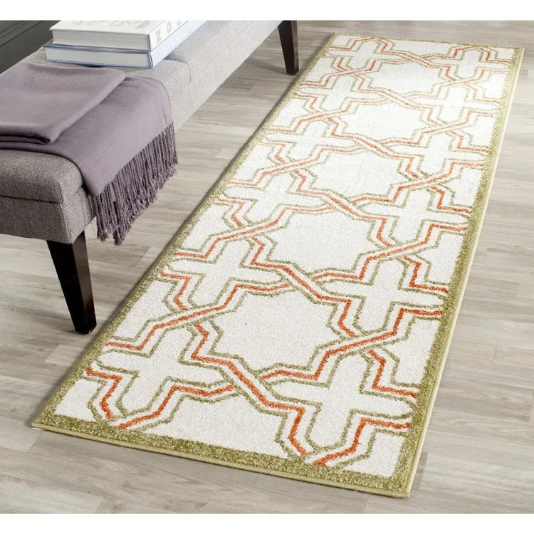 Amherst 2' 3" x 7' Indoor/Outdoor Woven Area Rug - Ivory/Light Green