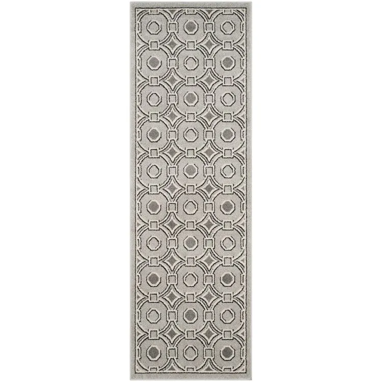 Amherst 2' 3" x 7' Indoor/Outdoor Woven Area Rug - Light Gray/Ivory
