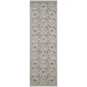 Amherst 2' 3" x 7' Indoor/Outdoor Woven Area Rug - Light Gray/Ivory