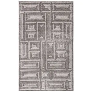 Amherst 4' x 6' Indoor/Outdoor Woven Area Rug - Gray/Ivory