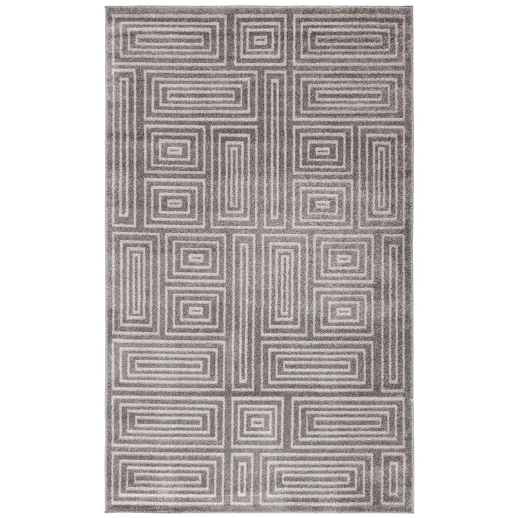 Amherst 4' x 6' Indoor/Outdoor Woven Area Rug - Gray/Ivory