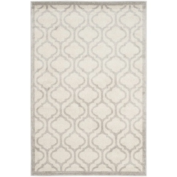 Amherst 4' x 6' Indoor/Outdoor Woven Area Rug - Ivory/Light Gray