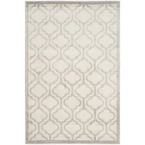 Amherst 4' x 6' Indoor/Outdoor Woven Area Rug - Ivory/Light Gray