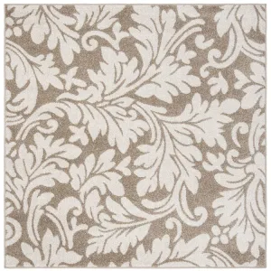 Amherst 5' x 5' Square Indoor/Outdoor Woven Area Rug - Wheat/Beige
