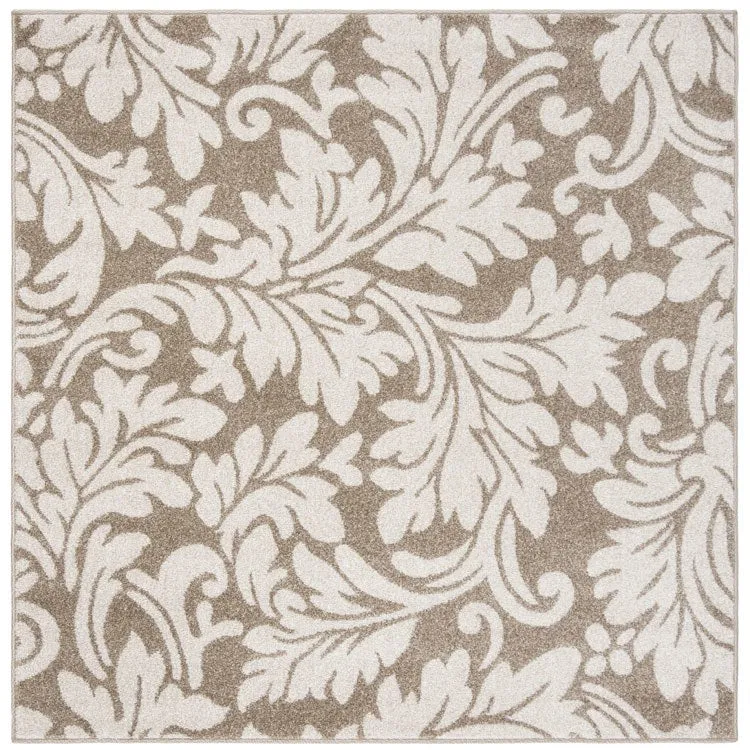 Amherst 5' x 5' Square Indoor/Outdoor Woven Area Rug - Wheat/Beige