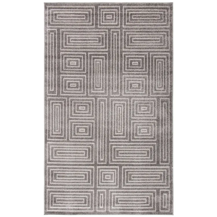Amherst 5' x 8' Indoor/Outdoor Woven Area Rug - Gray/Ivory