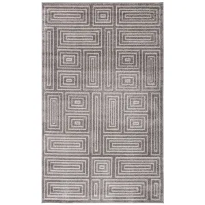 Amherst 5' x 8' Indoor/Outdoor Woven Area Rug - Gray/Ivory