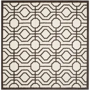 Amherst 7' x 7' Square Indoor/Outdoor Woven Area Rug - Ivory/Brown