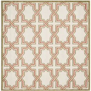 Amherst 7' x 7' Square Indoor/Outdoor Woven Area Rug - Ivory/Light Green