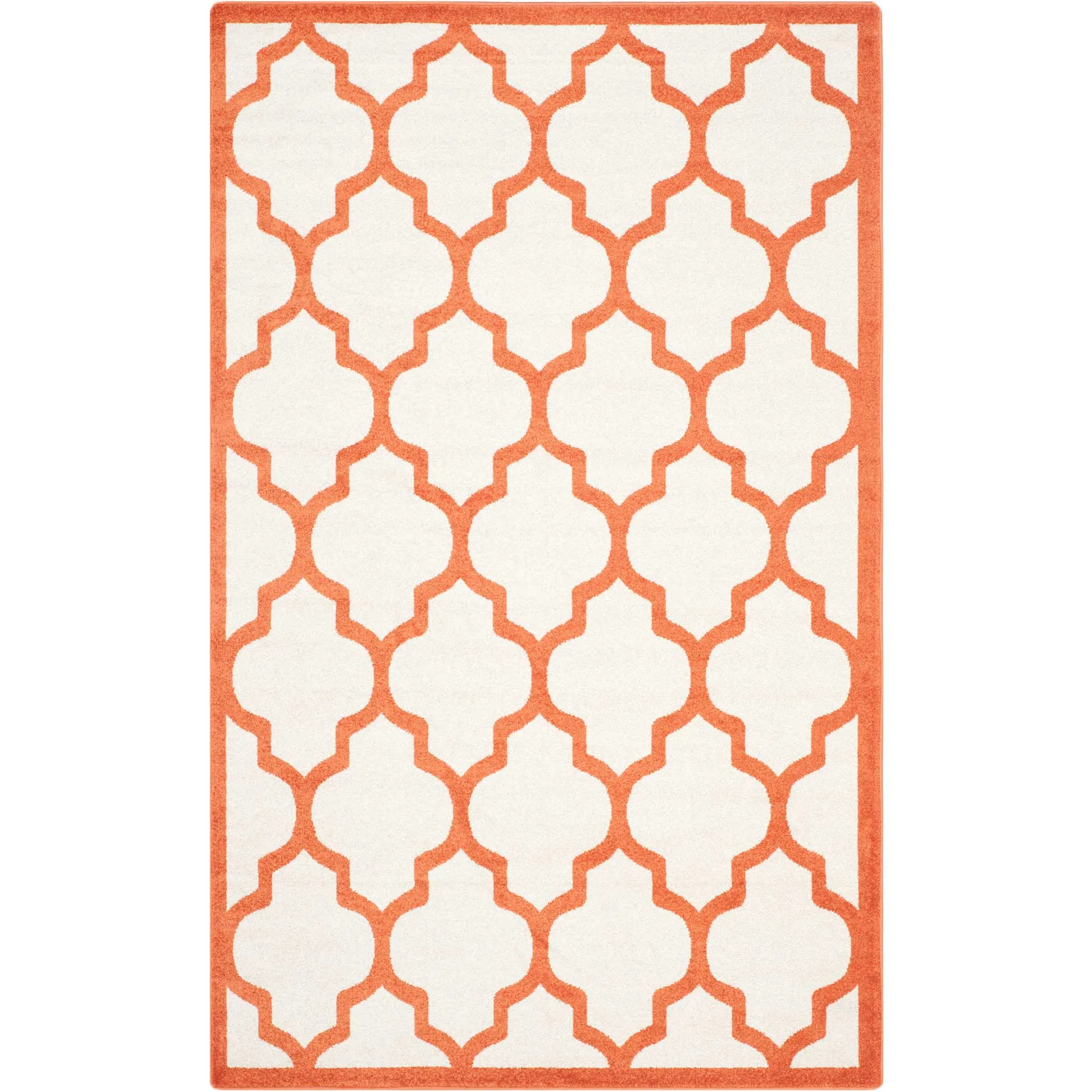 Amherst Quatrefoil Beige/Orange Area Rug