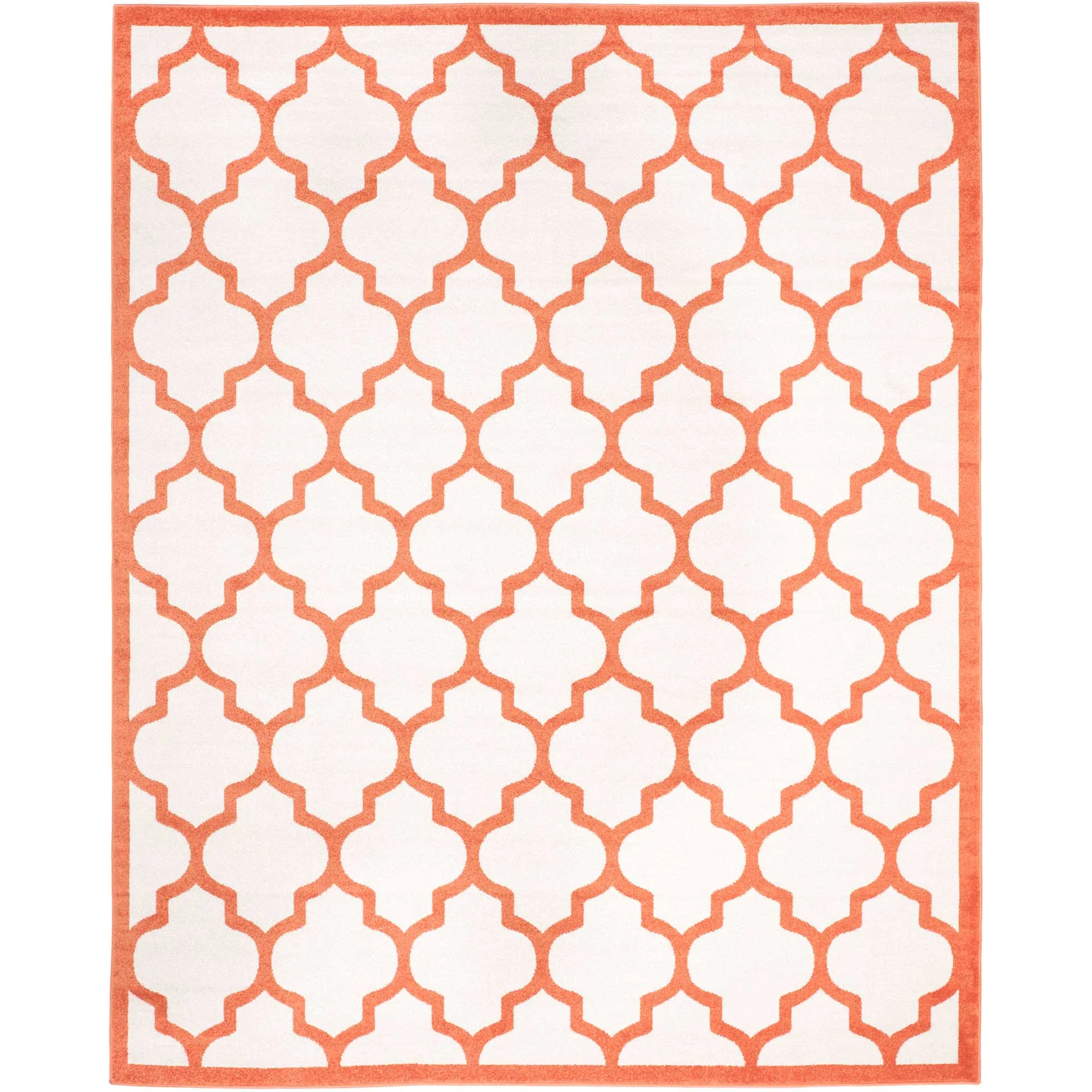 Amherst Quatrefoil Beige/Orange Area Rug