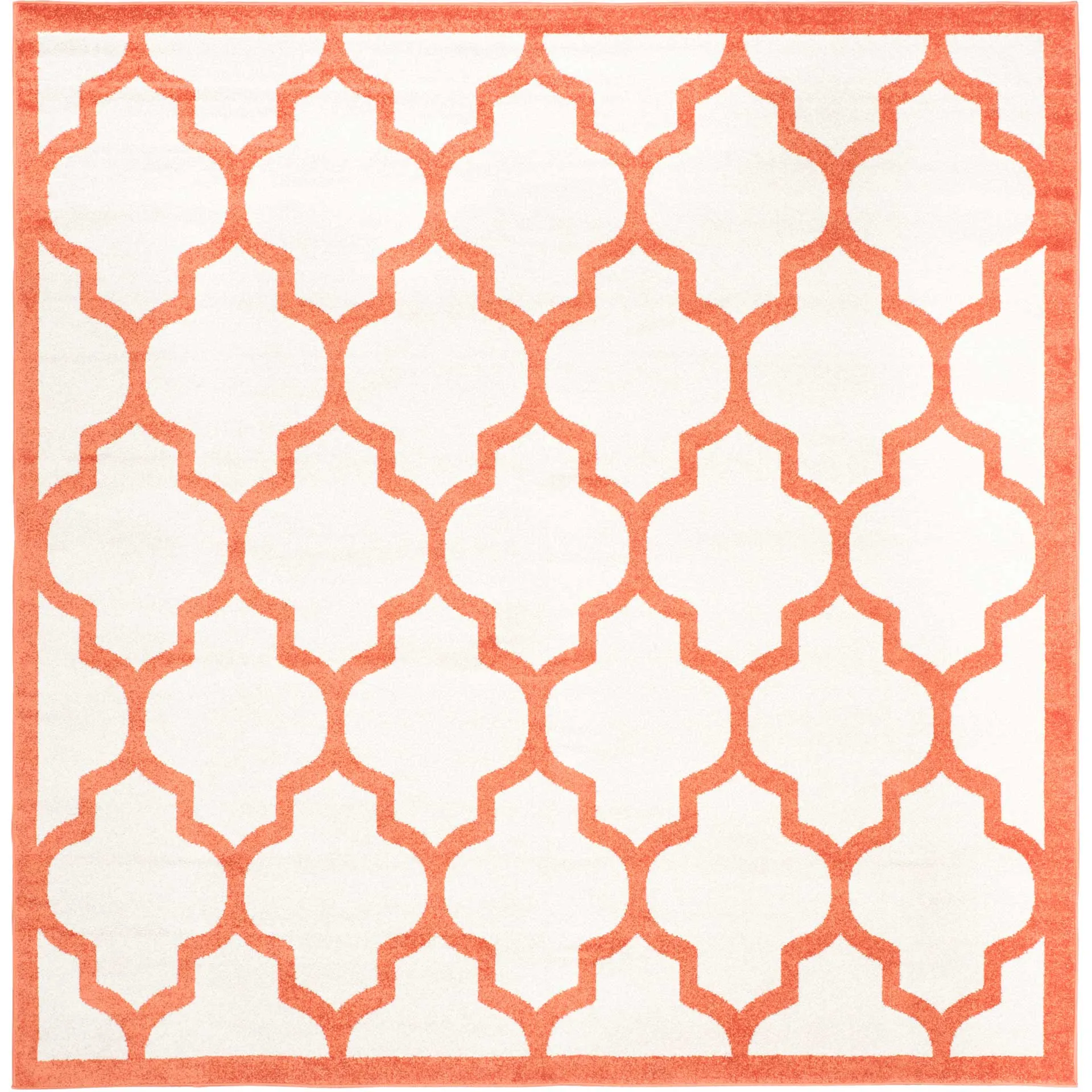 Amherst Quatrefoil Beige/Orange Area Rug
