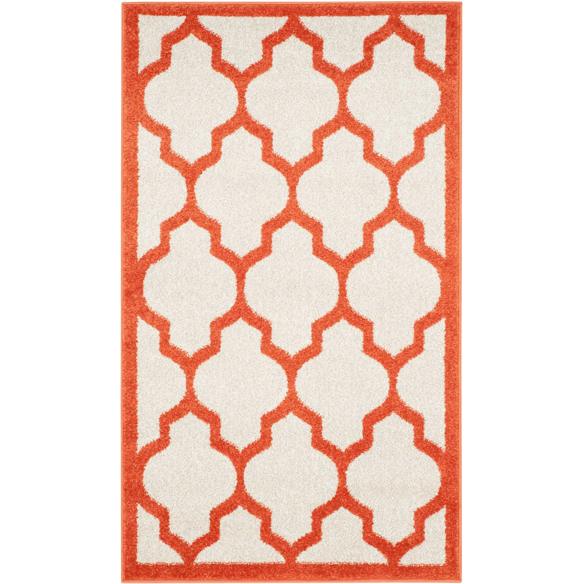 Amherst Quatrefoil Beige/Orange Area Rug