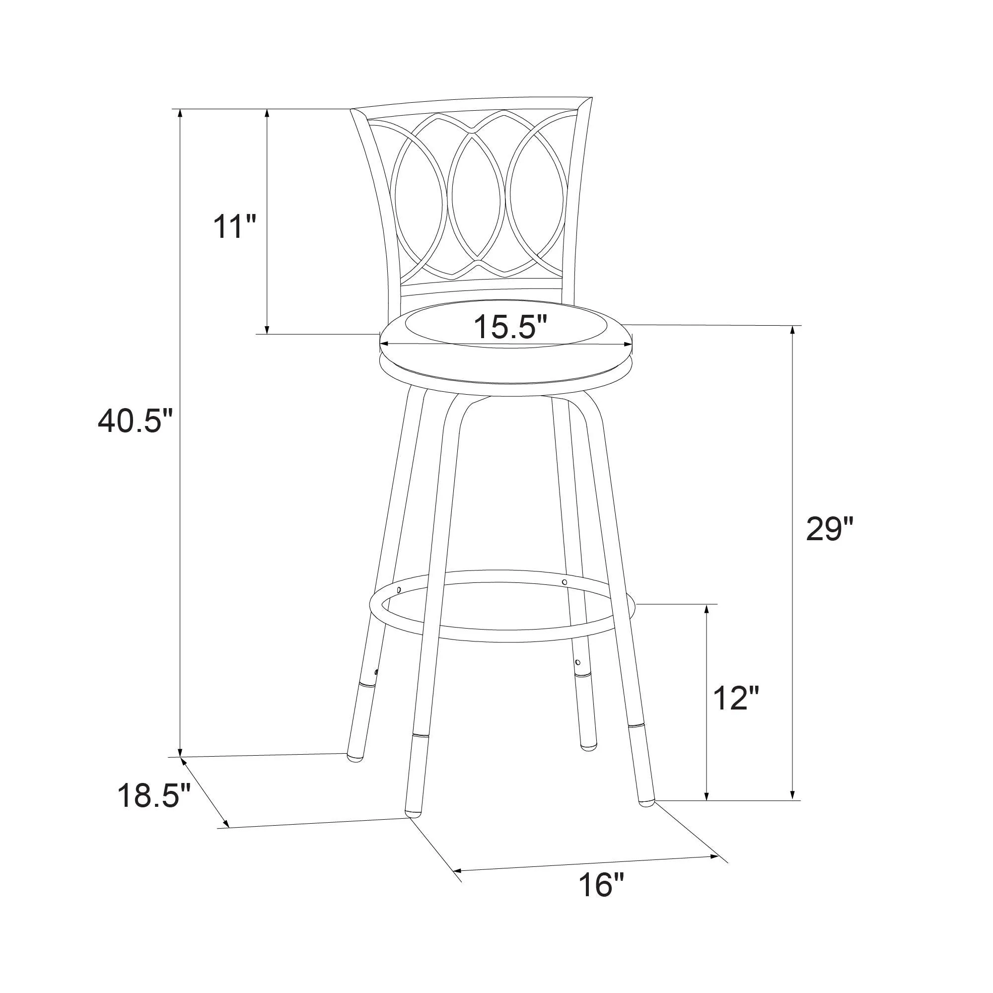 Arcadio Upholstered Seat Swivel Barstool