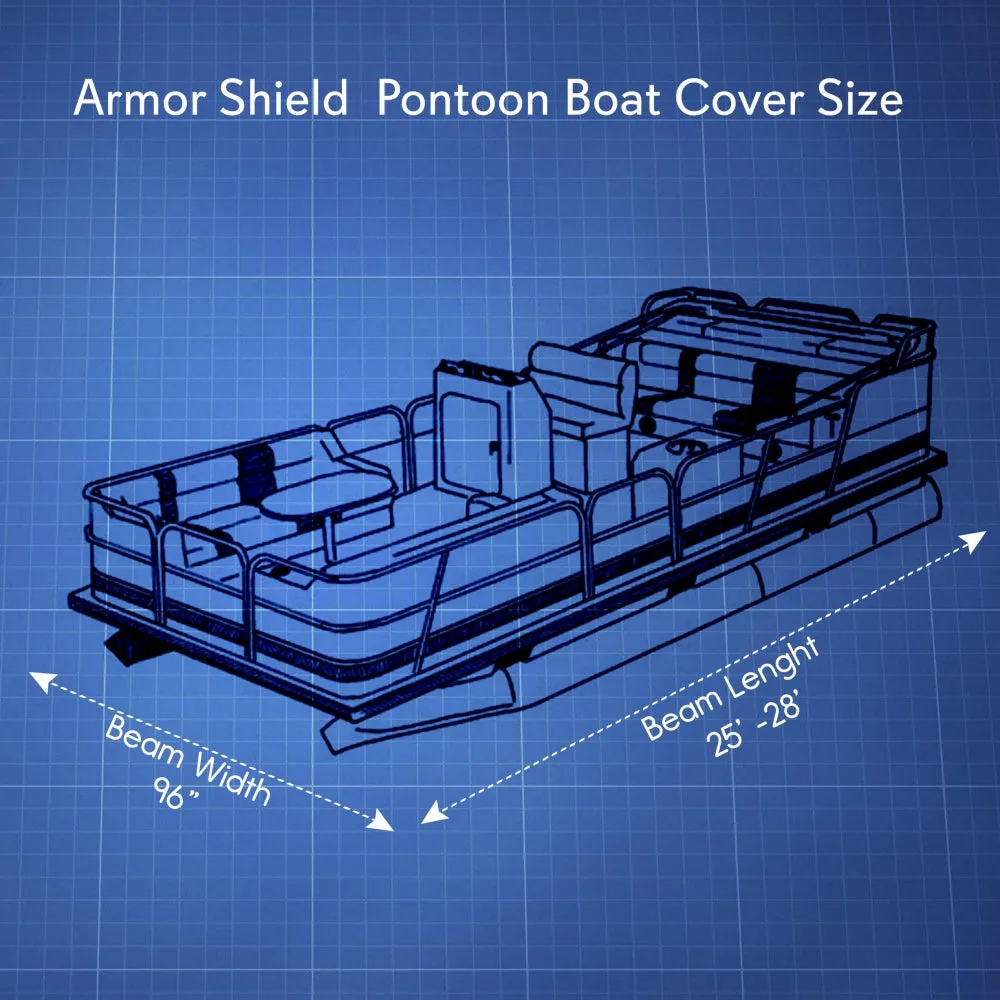 Armor Shield Trailer Guard Pontoon Boat Cover 25'-28'L Beam Width To 96''