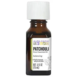 Aura Cacia 100% Dark Patchouli Essential Oil | GC/MS Tested for Purity | 15 ml (0.5 fl. oz.) | Pogostemon cablin