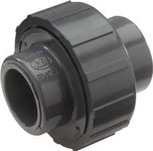 B & K 164-607 Pipe Union, 1-1/2 in, Solvent Weld, PVC, Gray, SCH 80 Schedule, 150 psi Pressure :EA: QUANTITY: 1