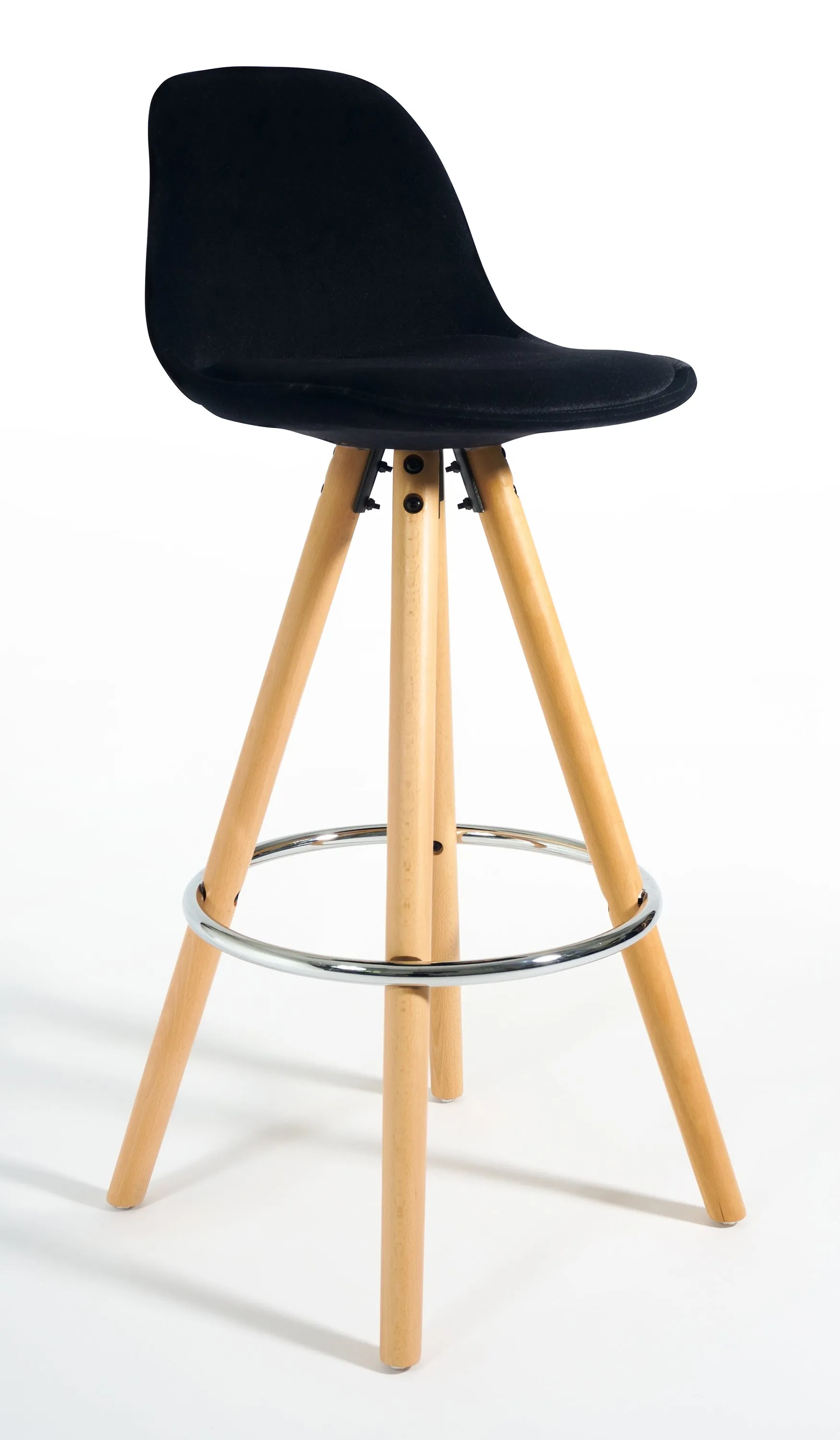 Barcelona Bar Stools Matte Velvet - Black