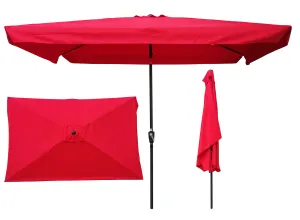 Benno 10 x 6.5 ft Rectangular Patio Umbrella - Red