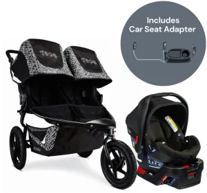 BOB 2020 Revolution Flex 3.0 Duallie   Britax B-Safe Gen2 Travel System Bundle - Lunar Black / Eclipse Black