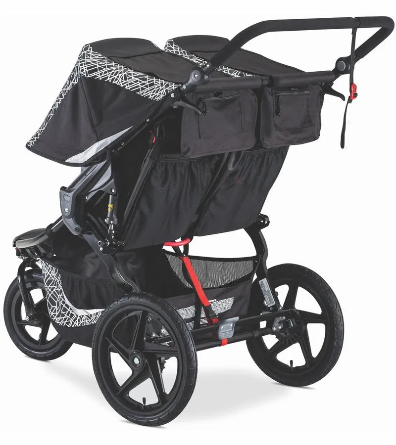 BOB Revolution Flex 3.0 Duallie Double Jogging Stroller   Britax B-Safe Ultra Gen1 Infant Car Seat Travel System Bundle - Lunar Black/StayClean Gray