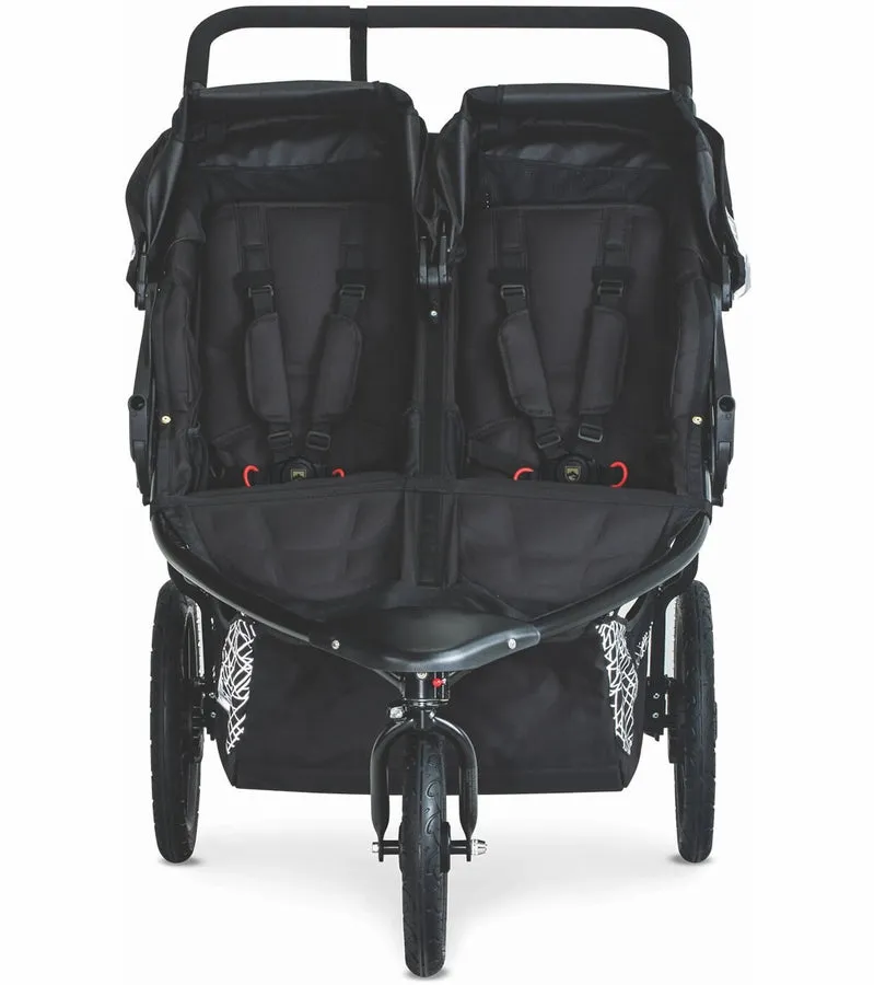 BOB Revolution Flex 3.0 Duallie Double Jogging Stroller   Britax B-Safe Ultra Gen1 Infant Car Seat Travel System Bundle - Lunar Black/StayClean Gray