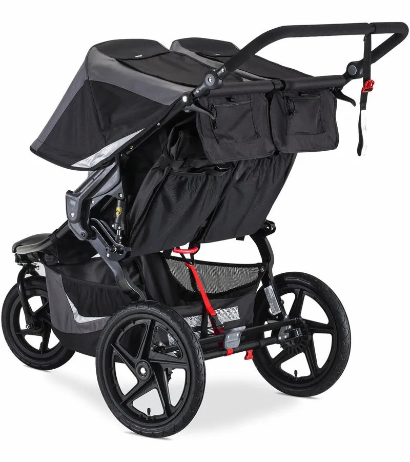 BOB Revolution Flex 3.0 Duallie Double Jogging Stroller   Britax Ultra Gen1 Infant Car Seat Travel System Bundle - Graphite Black/StayClean Gray