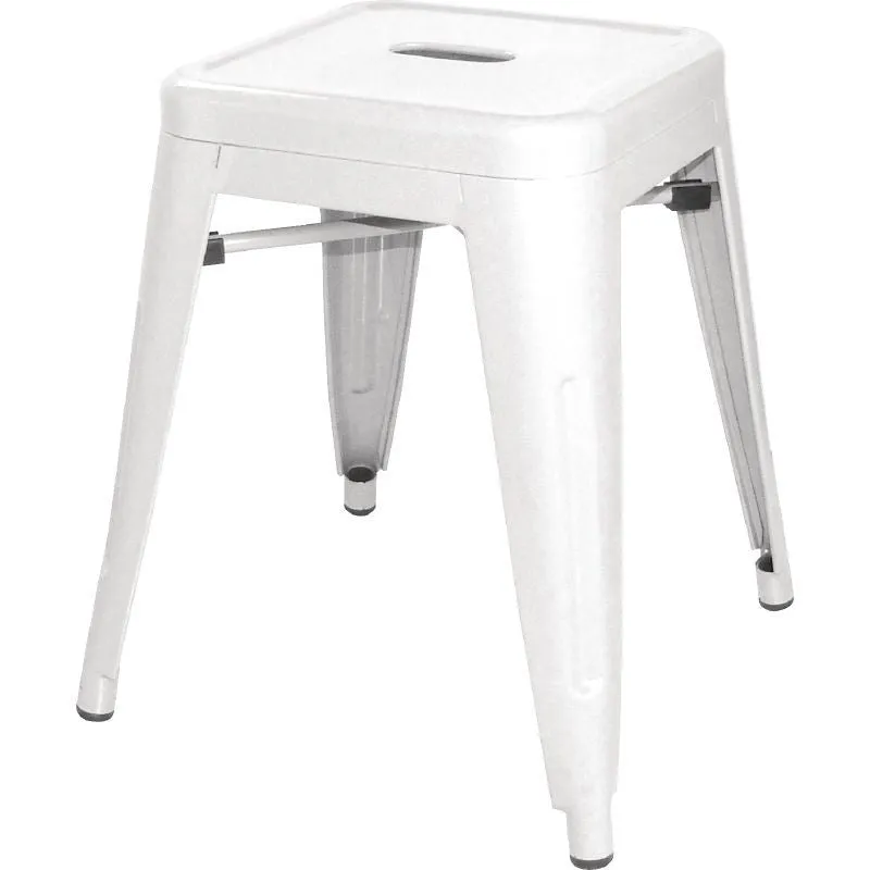 Bolero Steel Bistro Low Stools White (Pack of 4) - DL869