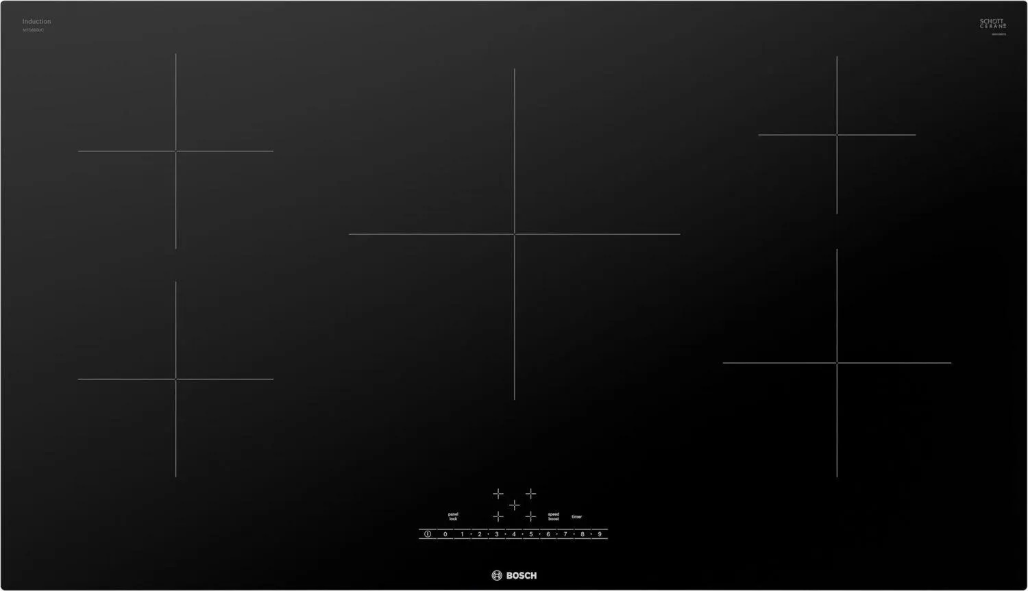 Bosch NIT5660UC 500 Series Induction Cooktop 36'' Black, Surface Mount Without Frame Nit5660Uc